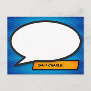 Ihr Message Speech Bubble Fun Retro Comic Book Postkarte