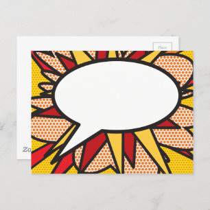 Ihr Message Speech Bubble Fun Retro Comic Book Postkarte