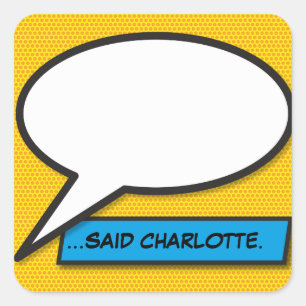 Ihr Message Speech Bubble Fun Retro Comic Book Quadratischer Aufkleber