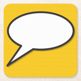 Ihr Message Speech Bubble Fun Retro Comic Book Rechteckiger Pappuntersetzer