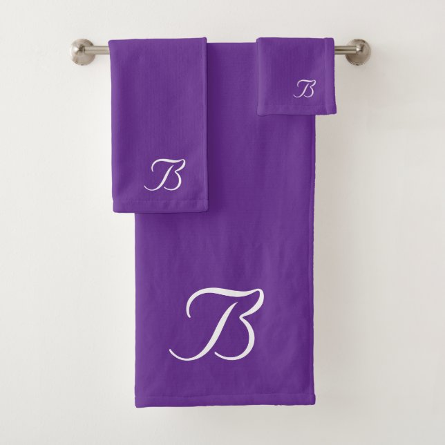Ihr Monogramm B Purple Passion Badetuch-Set Badhandtuch Set (Insitu)
