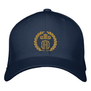 Ihr Monogramm bis zu 3 Buchstaben Laurels Stickere Bestickte Kappe