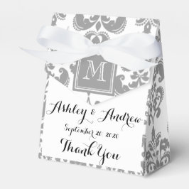 Ihr Monogramm, Graues Damaskusmuster 2 Geschenkschachtel