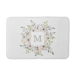 Ihr Monogramm in Blume-Rahmen-Badmatten Badematte