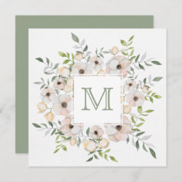 Ihr Monogramm in einer Blume Rahmen benutzerdefini Einladung