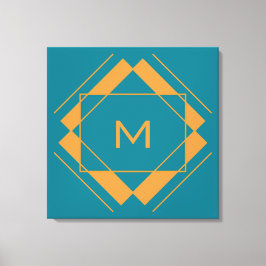 Ihr Monogramm in geometrischen Mustern, Druckausdr Leinwanddruck
