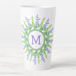 Ihr Monogramm in latter Leaf-Rahmen-Tasse Milchtasse