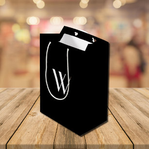Ihr Monogramm in Schwarz&Weiss Mittlere Geschenktüte