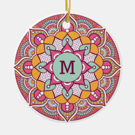 IHR Monogramm maßgeschneiderter Boho-Ornament Keramik Ornament