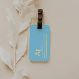 Ihr Monogramm-Stil Blau und Gelb Gepäckanhänger