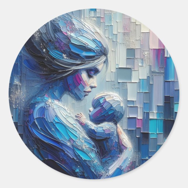 Ihr Mütter- und Kinderkunstaufkleber vertrauen Runder Aufkleber (Vorderseite)