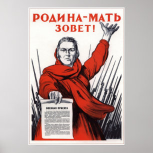 Ihr Mutterland fordert Dienst, Russischer Krieg Poster