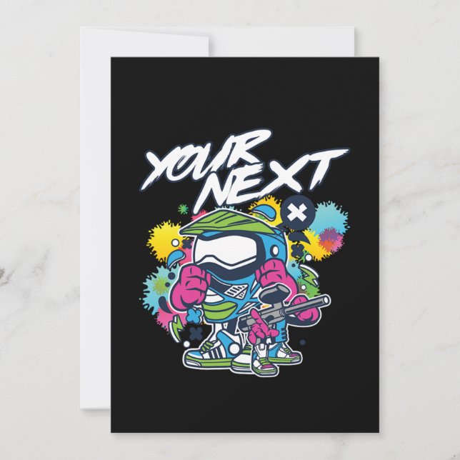 Ihr nächster Paintball Paintball Spieler Spielmark Einladung (Vorderseite)