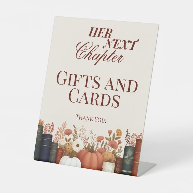 Ihr nächstes Kapitel Herbstbuch Brautparty Sockelschild (Vorderseite)