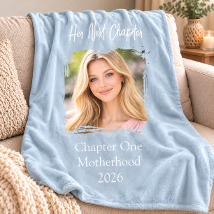 Ihr nächstes Kapitel Mutter Mama Foto Staubblau Fleecedecke