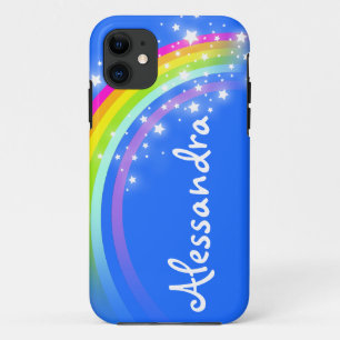 "Ihr Name" (10 Buchstaben), Regenbogenblau, iPhone Case-Mate iPhone Hülle