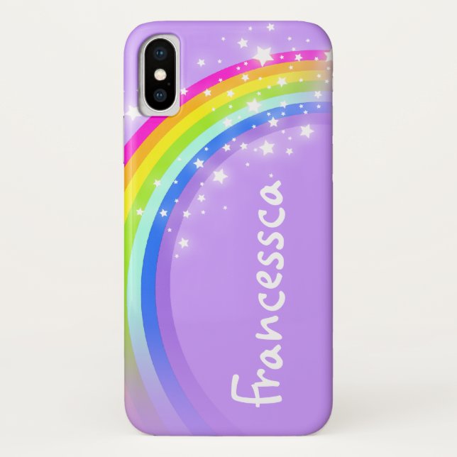 Ihr Name (10 Buchstaben) Regenbogenviolett iPhone  Case-Mate iPhone Hülle (Rückseite)