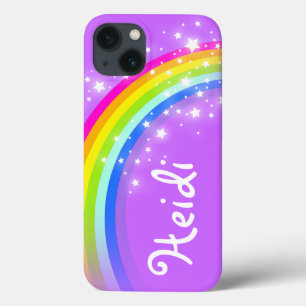 Ihr Name 5 Buchstaben Regenbogen lila Case-Mate iPhone Hülle