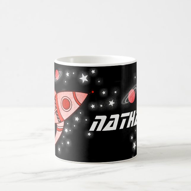 Ihr Name (9 Buchstaben) ist die rot schwarze Tasse (Mittel)