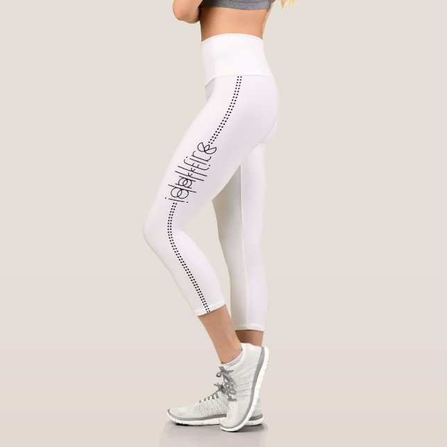 Ihr Name als Alien Glyphen einzigartig weiß Capri Leggings (Links)