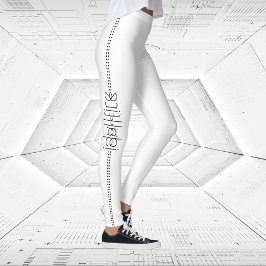 Ihr Name als Alien Glyphen einzigartig weiß Leggings