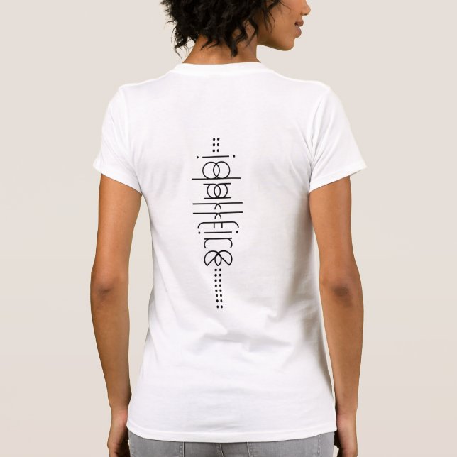 Ihr Name als Alien Glyphen einzigartig weiß T-Shirt (Rückseite)
