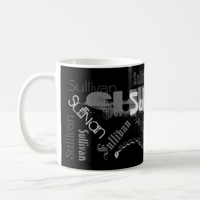 Ihr Name als Ihre edle schwarze Design-Tasse! Kaffeetasse (Links)