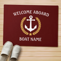 Ihr Name Anchor Laurel Willkommen an Bord Rot