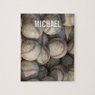 Ihr Name anpassbare Baseball-Kunst Puzzle