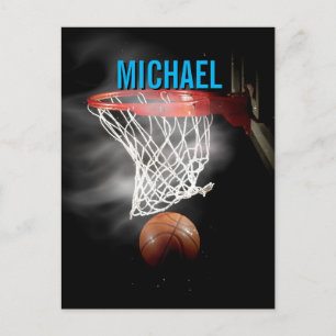 Ihr Name anpassbare Basketball-Kunst Pop Art Postkarte