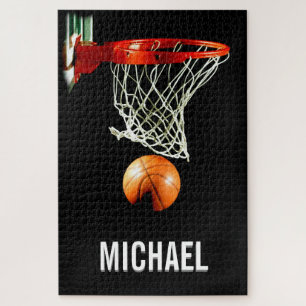 Ihr Name Anpassbare Basketball-Kunst Puzzle