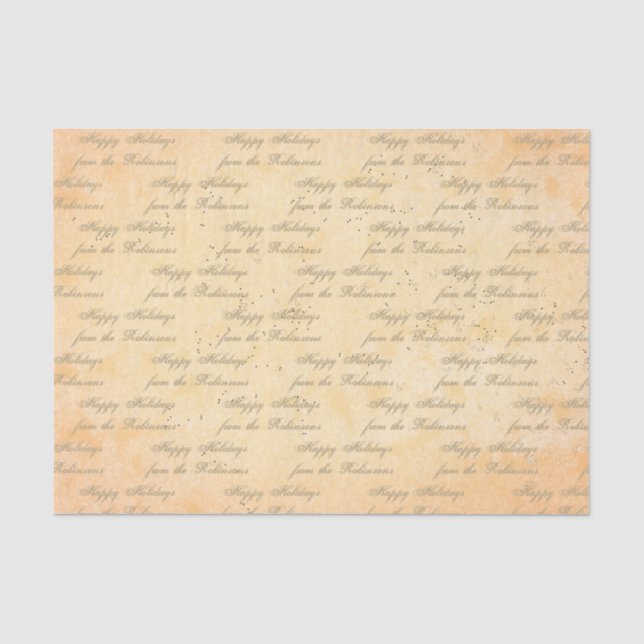 Ihr Name auf Antiqued Seidenpapier (Vorderseite)