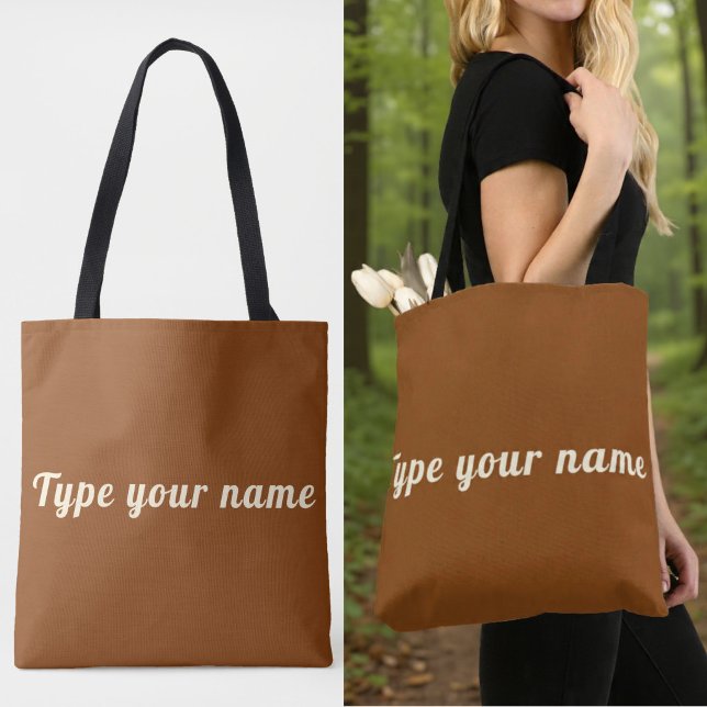 Ihr Name auf brauner Tragetasche (Brown tote bag with your name)