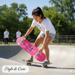 Ihr Name auf der benutzerfreundlichen rosa Skatebo Skateboard<br><div class="desc">Fügen Sie Ihren Namen zu einem Custom Pink Skateboard hinzu und machen Sie es zu Ihrem echten Skateboard! Dieses Board wurde für kühne Stile und glatte Fahrten konzipiert und bietet lebendige Rosa-Töne, Premium-Räder und Ihren personalisierten Text oder Ihr Design. Ein perfektes Geschenk oder persönliches Statement - stechen Sie hervor und...</div>