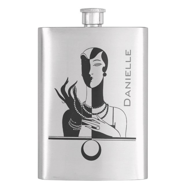Ihr Name auf dieser Mode-Modell-Flasche Flachmann (Vorderseite)