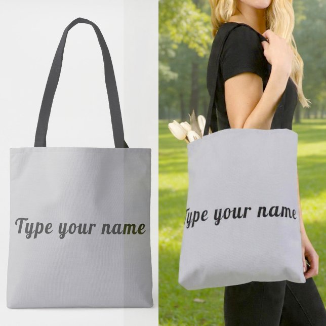 Ihr Name auf grauer Tragetasche (Gray tote bag with your name)