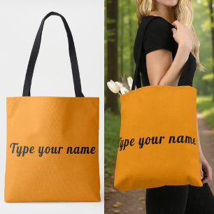 Ihr Name auf orangem Tragetasche