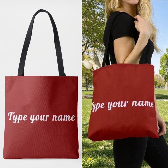 Ihr Name auf roter Tragetasche (Red tote bag with your name)