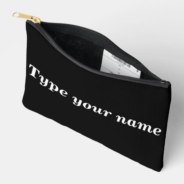 Ihr Name auf schwarzer Tasche (Offen)