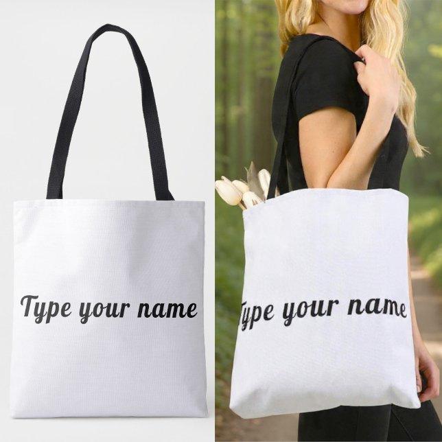 Ihr Name auf weißer Tote-Tasche (White tote bag with your name)