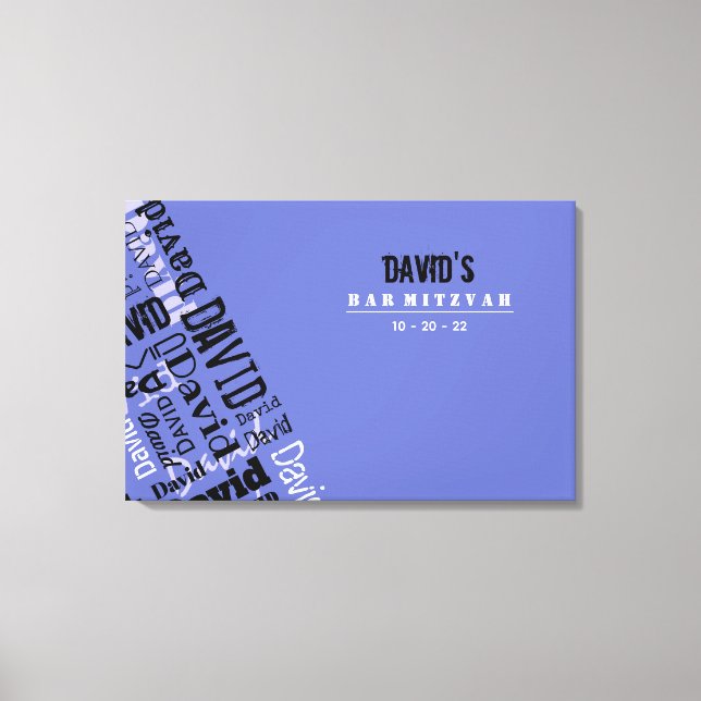 IHR NAME Bar Bat Mitzvah Sign-In Board Leinwanddruck (Vorderseite)