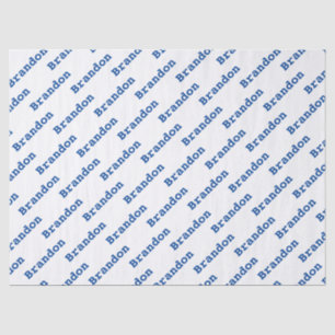 Ihr Name Blau/Weiß Geburtstags-Textmuster Seidenpapier