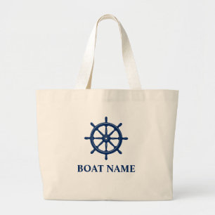 Ihr Name Blue Ships Wheel Helm Grocery Jumbo Stoffbeutel