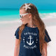 Ihr Name & Bootname Vintag Anker Sterne Navy & Whi T-Shirt (Von Creator hochgeladen)