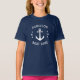 Ihr Name & Bootname Vintag Anker Sterne Navy & Whi T-Shirt (Vorderseite)