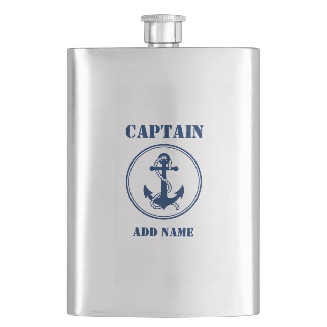 Ihr Name Captain Flask Anchor & Rope Flachmann (Vorderseite)