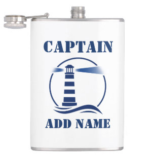 Ihr Name Captain Flask Lighthouse Flachmann