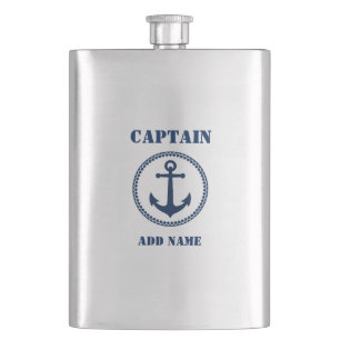Ihr Name Captain Flask Sea Anchor Flachmann