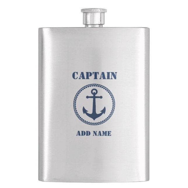 Ihr Name Captain Flask Sea Anchor Flachmann (Vorderseite)