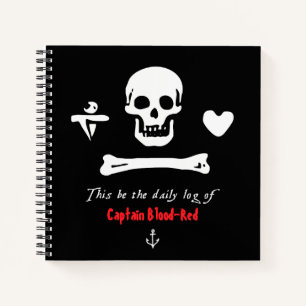 Ihr Name Captain Pirate Daily Log Notizbuch